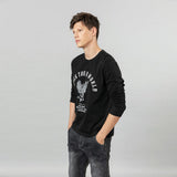 SIMWOOD skull rock print long sleeve t-shirt men 100% cotton fashion hip hop punk style tops high quality 2020 spring new tees