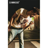 SIMWOOD 2020 summer new fashion vintage print hip hop t shirt men cool cotton streetwear tshirt top t-shirt 190313