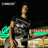 SIMWOOD 2020 summer new t-shirt men fashion hip hop 100% cotton crazing pattern ripped t shirt streetwear tops tees 190290