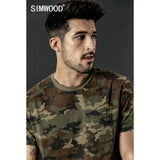 SIMWOOD 2020 summer new camouflage t shirt men ripped detail Skulls pattern t-shirt fashion Military style hip hop tshirt 190306
