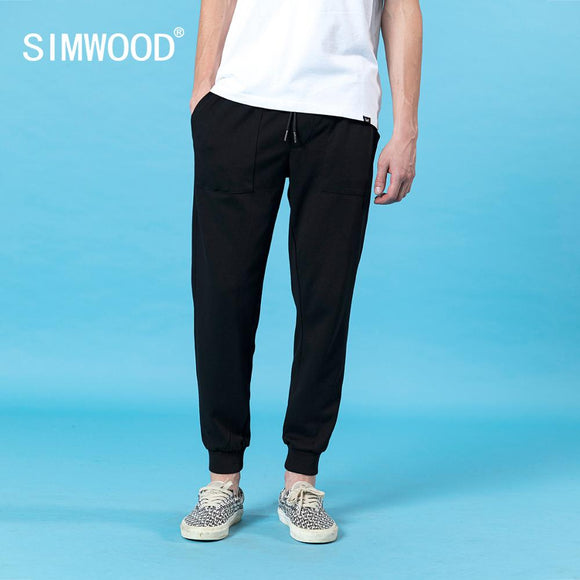 SIMWOOD 2020 spring summer new sweatpants men letter embroidery trackpants ankle-length jogger drawstring casual pants SJ130385