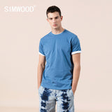 SIMWOOD 2020 summer new 100% cotton white solid t shirt men causal o-neck basic t-shirt male high quality  classical tops 190449