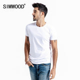 SIMWOOD 2020 Summer New Solid Basic t shirt Men Skinny O-neck Cotton Slim Fit tshirt Male High Quality Breathable Tees 190115